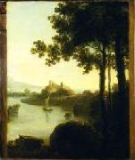 Richard Wilson River Scene with Castle, oil painting artist